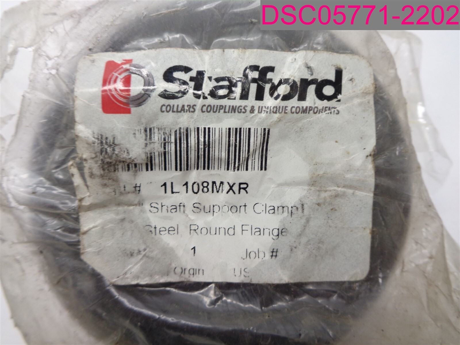 Stafford 1L108MXR Steel Round Flanged Shaft Mount, Shaft Support Clamp, Black Ox