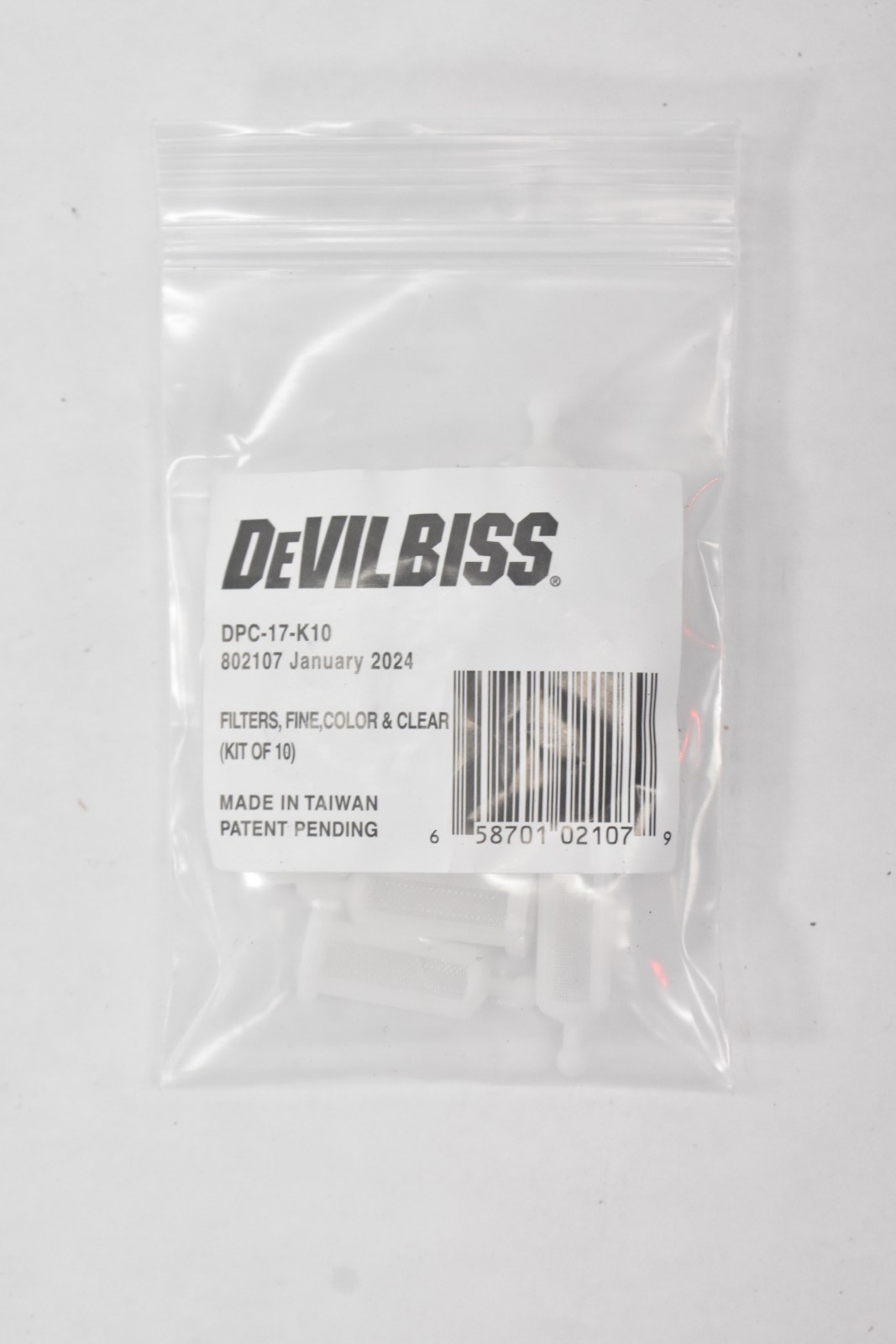 DeVilbiss DEV-DPC17K10 Dekups Fine Filter 300 Micron Color & Clear 10 Pack