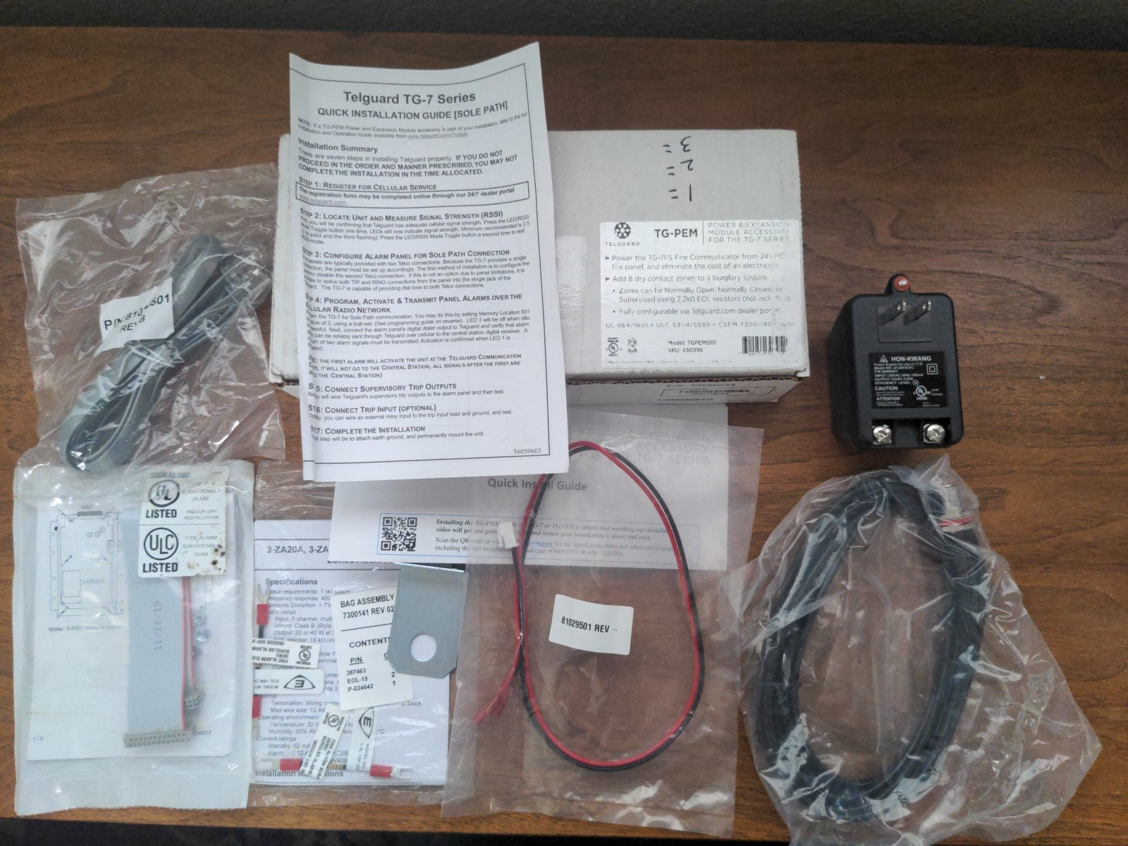 TG-PEM TELGUARD Zone Expander Extra Cable Power Plug Pack No Card