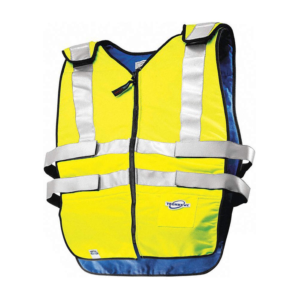 TECHNICHE 6626-HV2XL Cooling Vest,Hi-Vis Lime,2 to 3 hr.,2XL 9V130