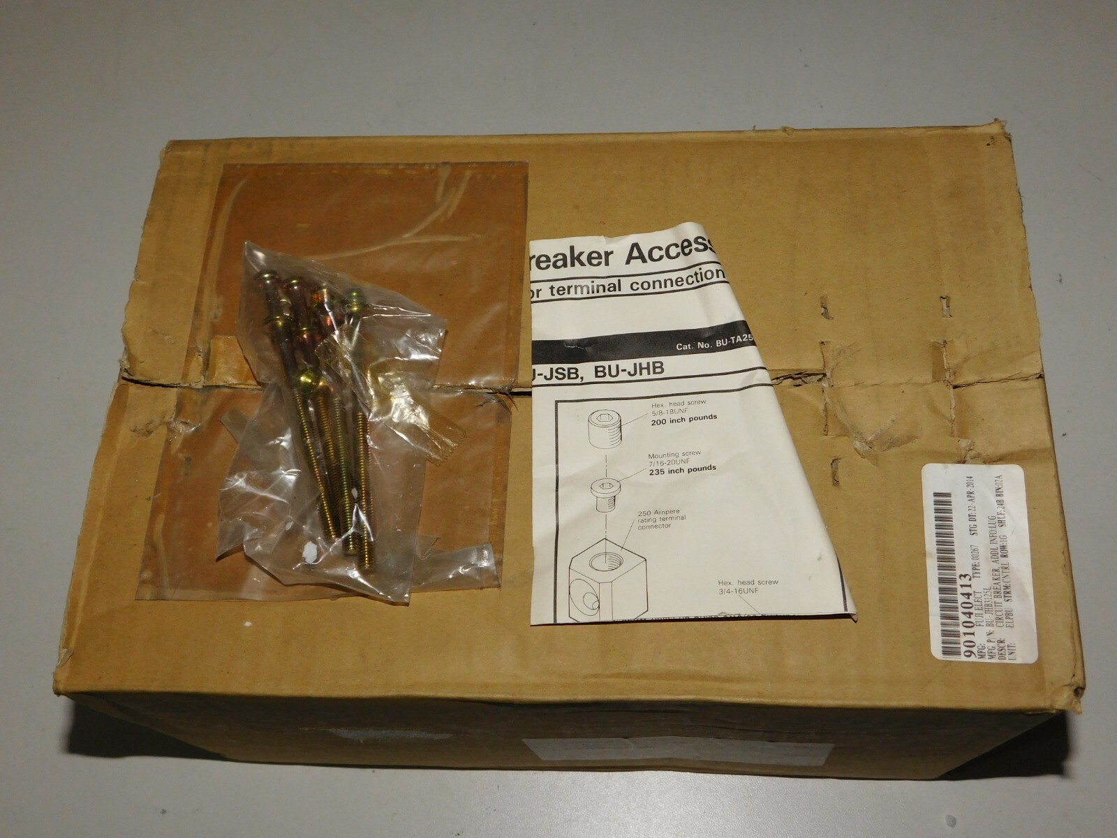 New Fuji Electric BU-JHB 3125 Industrial 600VAC 125A 3 Pole Circuit Breaker Unit