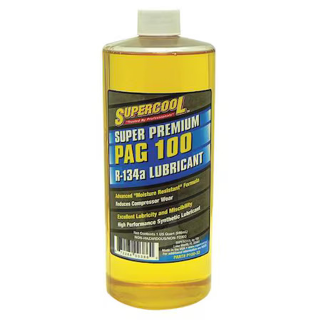 Supercool P100-32 A/C Compressor Pag Lubricant, 32 Oz, Bottle, Yellow