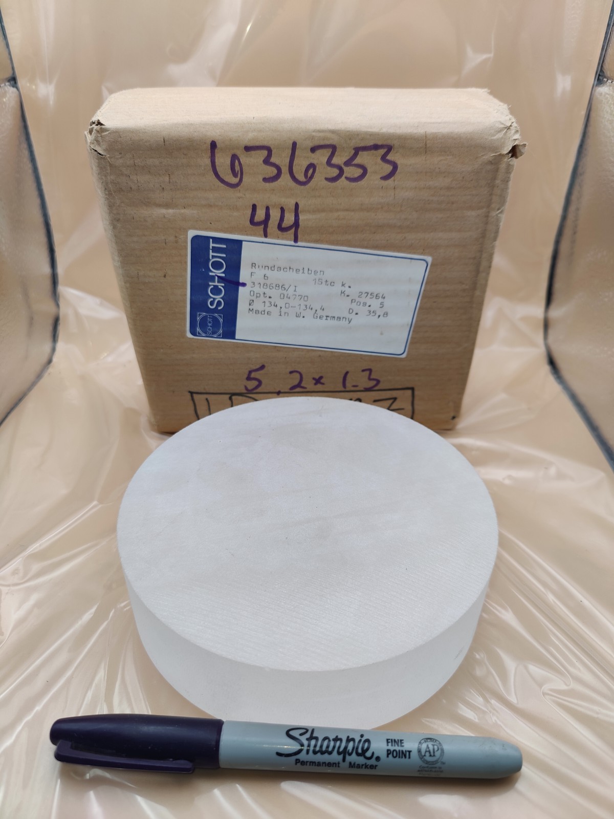 Optical Glass Blank – F6 – Flint – 636353