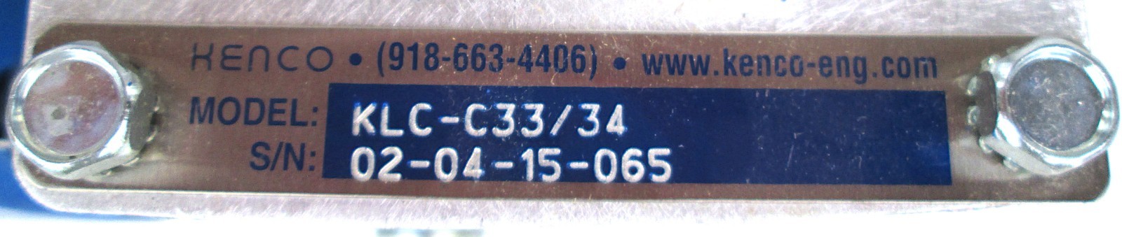 KENCO, KLC-C33/34, S/N 02-04-15-065, OIL LEVEL CONTROLLER, SURPLUS