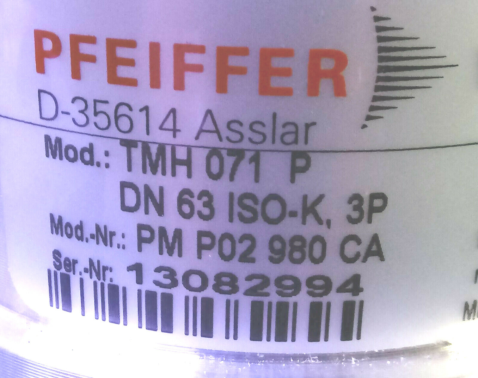 1 NEW PFEIFFER TMH071PDN63ISO-K 3P TURBO PUMP W/TC100PMC0692AA NNB *MAKE OFFER*