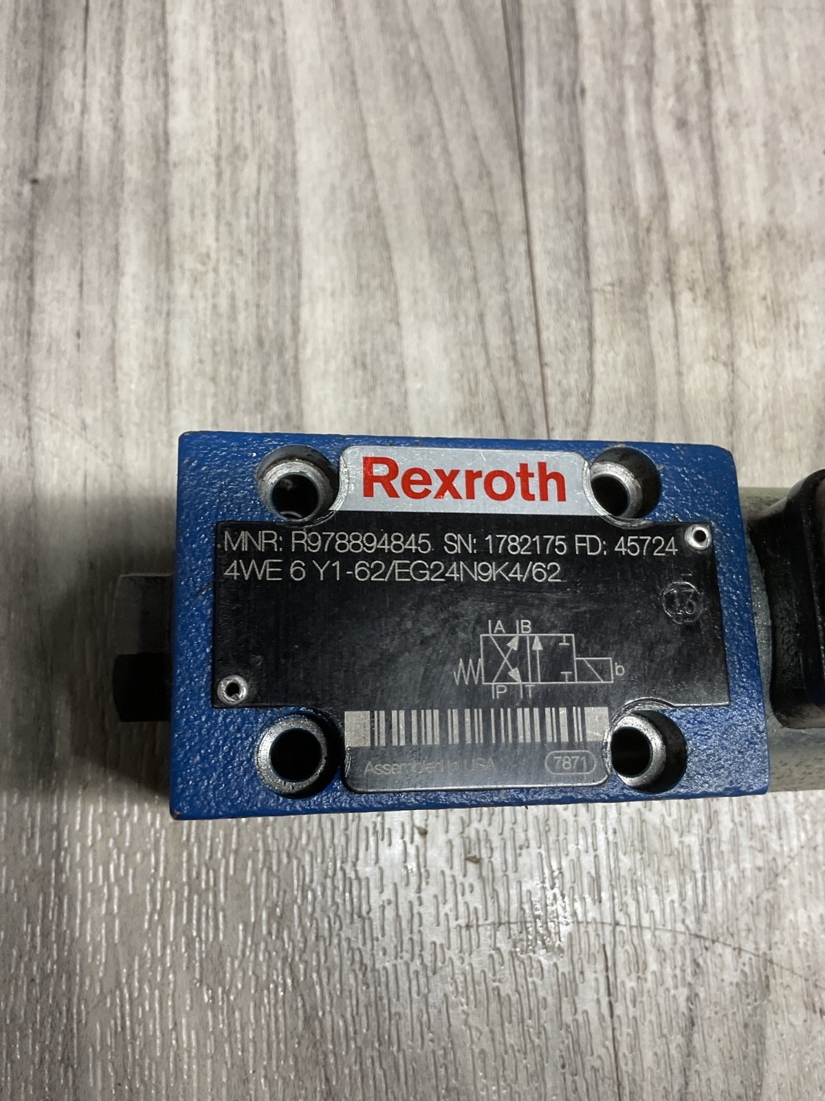 REXROTH VALVE 4WE 6 Y1-62/EG24N9K4/62 #4011B112PR3