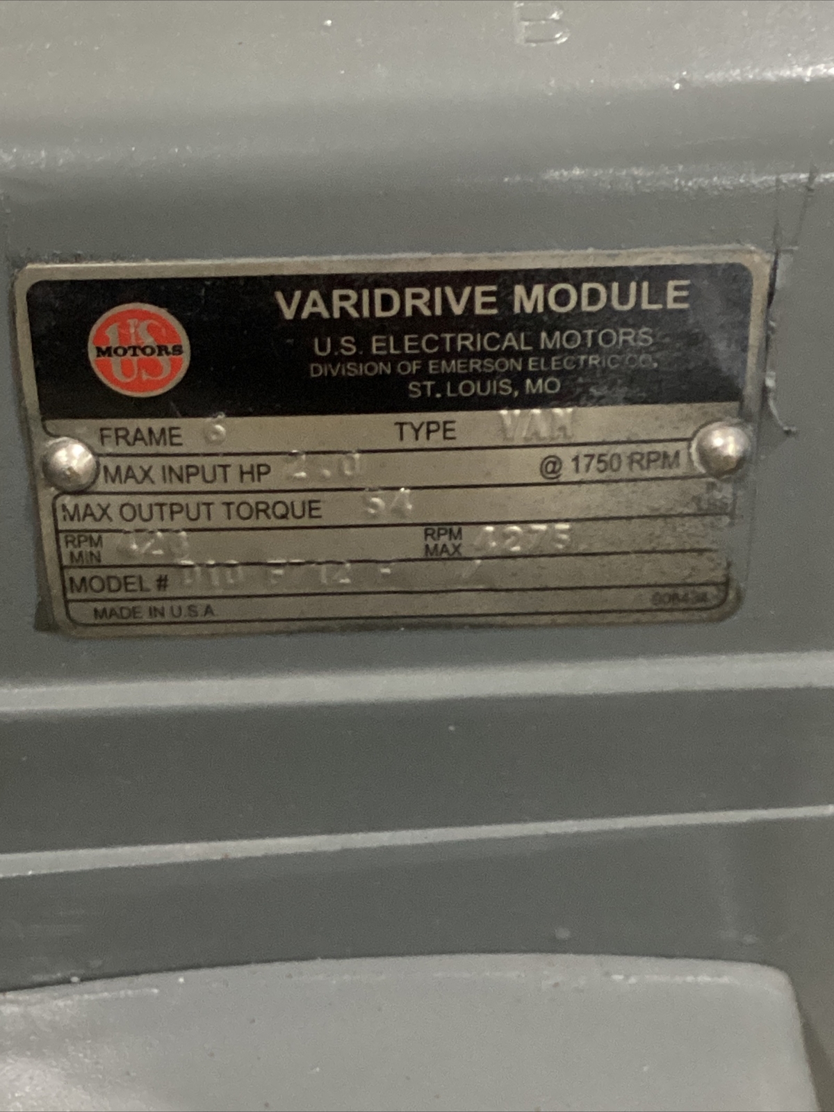 US Unimount Gear Motor 125 , # E180A , 1/2 HP /R711/F0228270H #290TWLFMLD18
