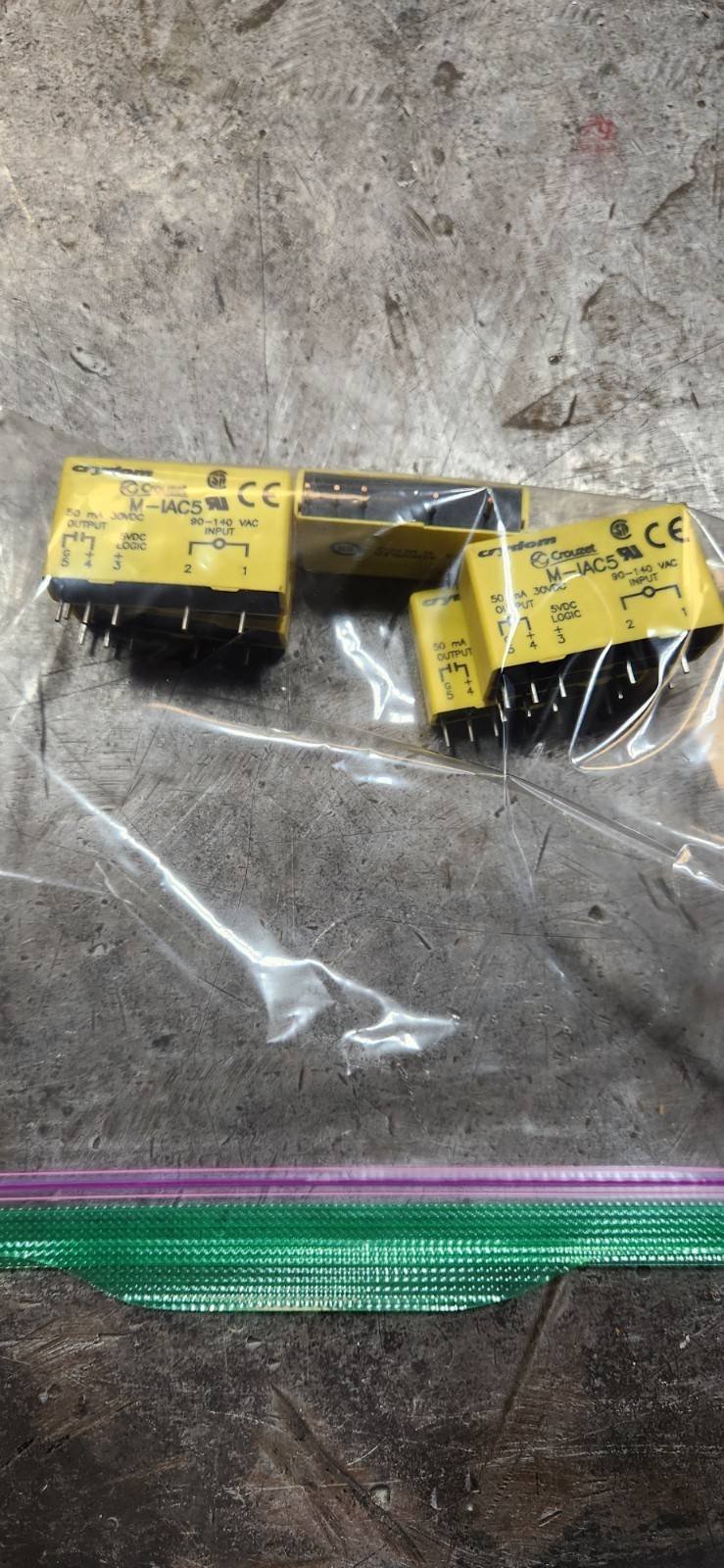 Crydom M-IAC5 Relays, 50mA 30VDC Out, 5 VDC Logic, 90-140 VAC Input | Lot of 7