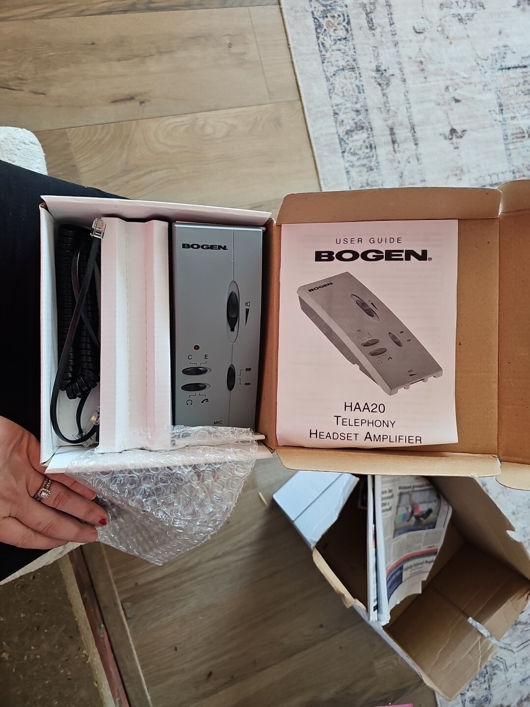 Bogen HAA20 Telephone Headset Amplifier w/ wires and Instructions New In Box