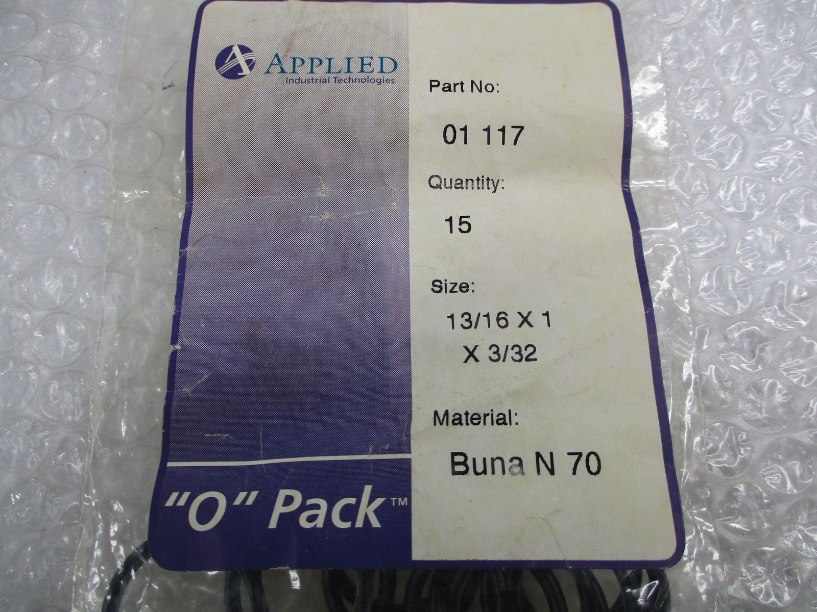 APPLIED INDUSTRIAL TECHNOLOGIES 01 117 O-RING PKG OF 15 NSMP