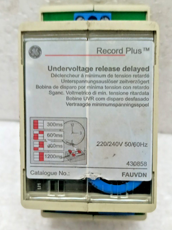 GE Record Plus FAUVDN Undervoltage Release Delayed 220/240V 50/60Hz 430858