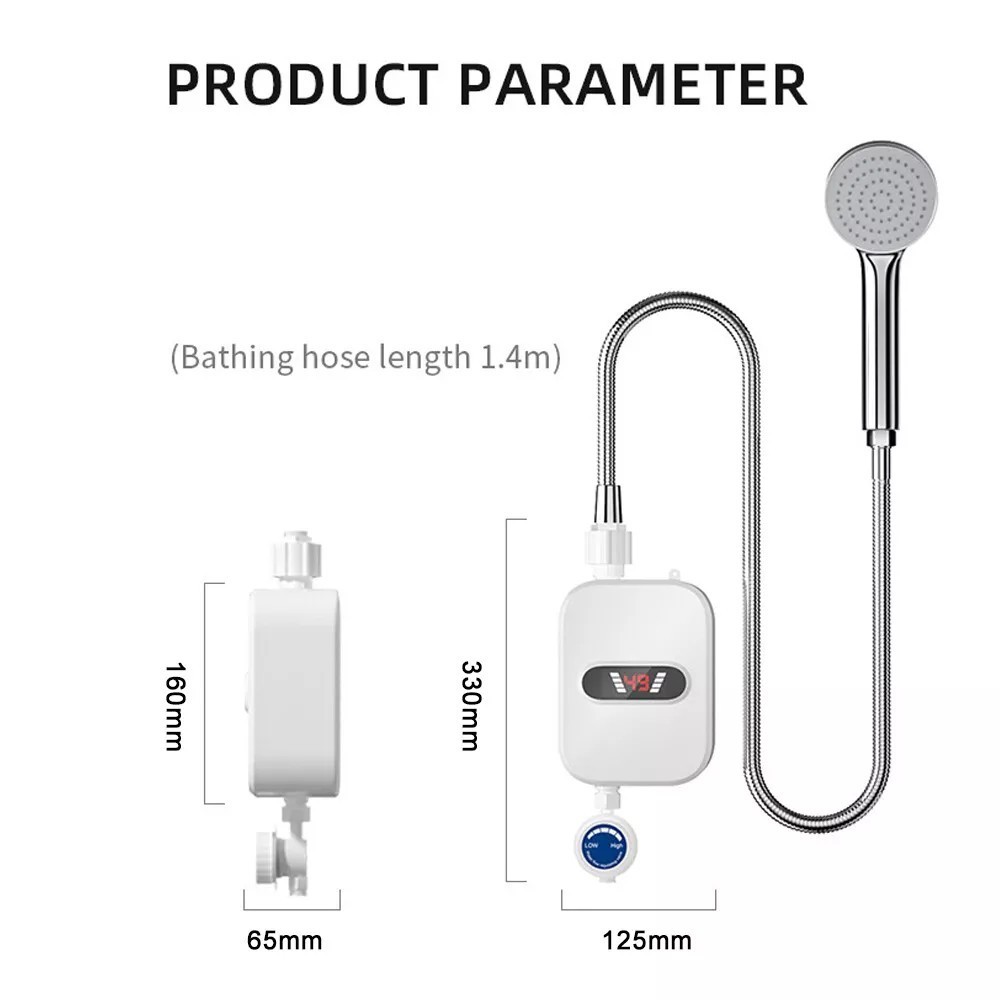 3500W Tankless Hot Water Heater Shower -Instant Heater Bathroom US