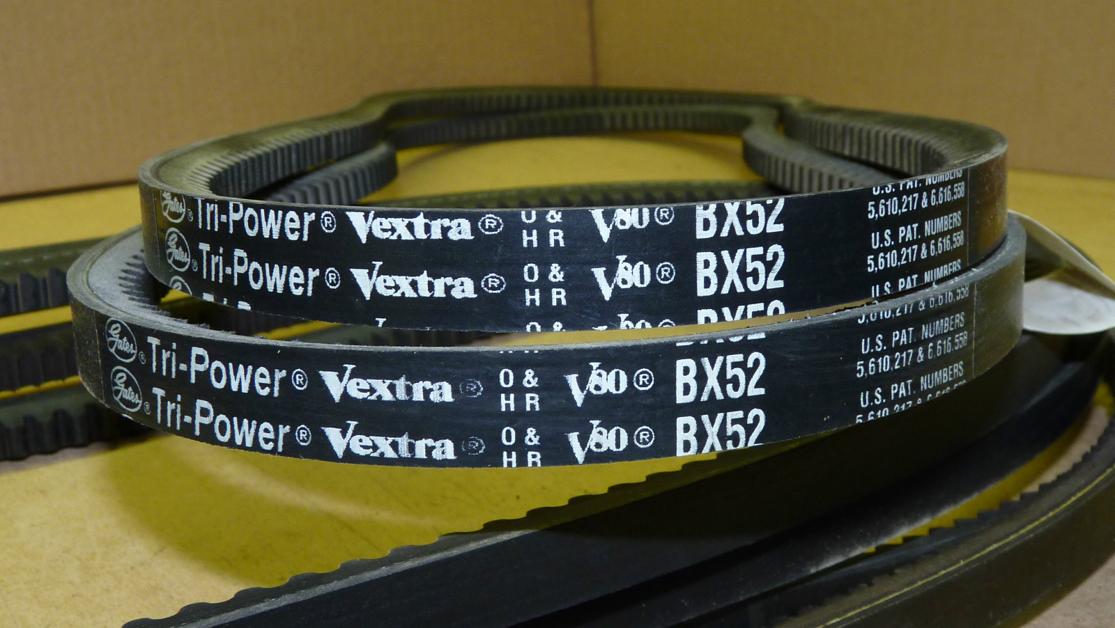 LOT of 6 – Assorted Gates BX-Sized Cogged V-Belt (BX50, BX52, BX54)