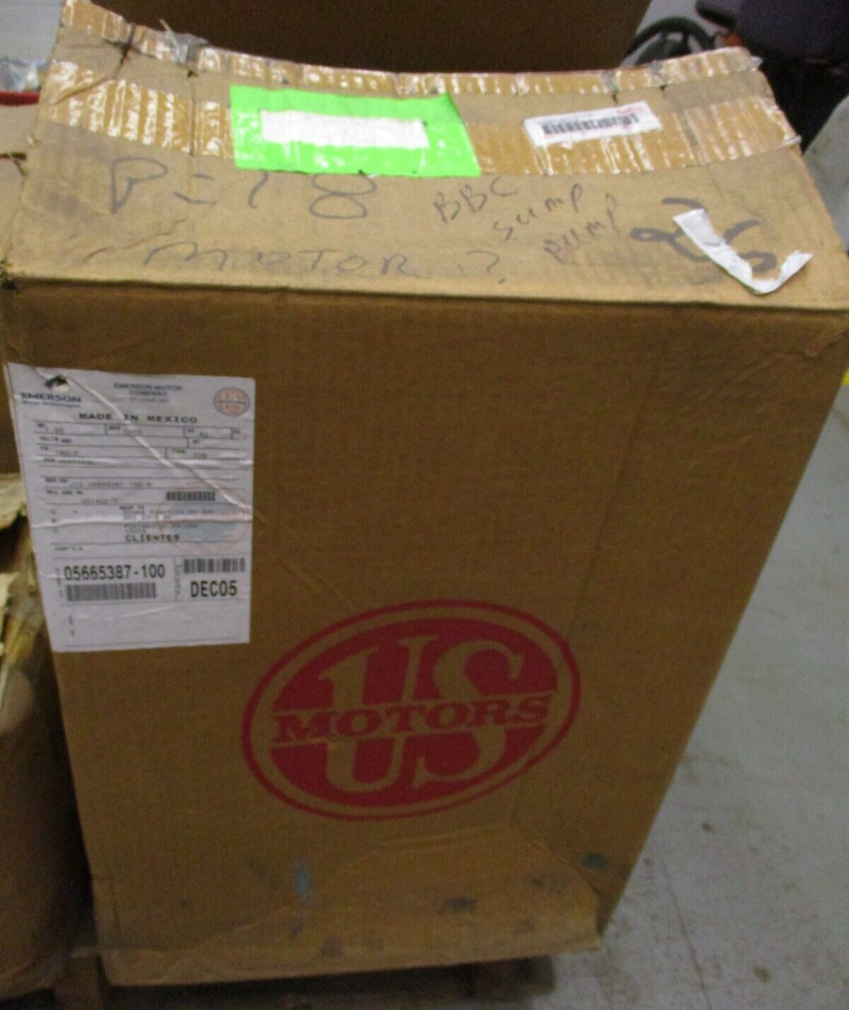 US Electrical Motors 05665387-100 Vertical Motor FR 182LP 3 Phase 1.5HP A4613AES