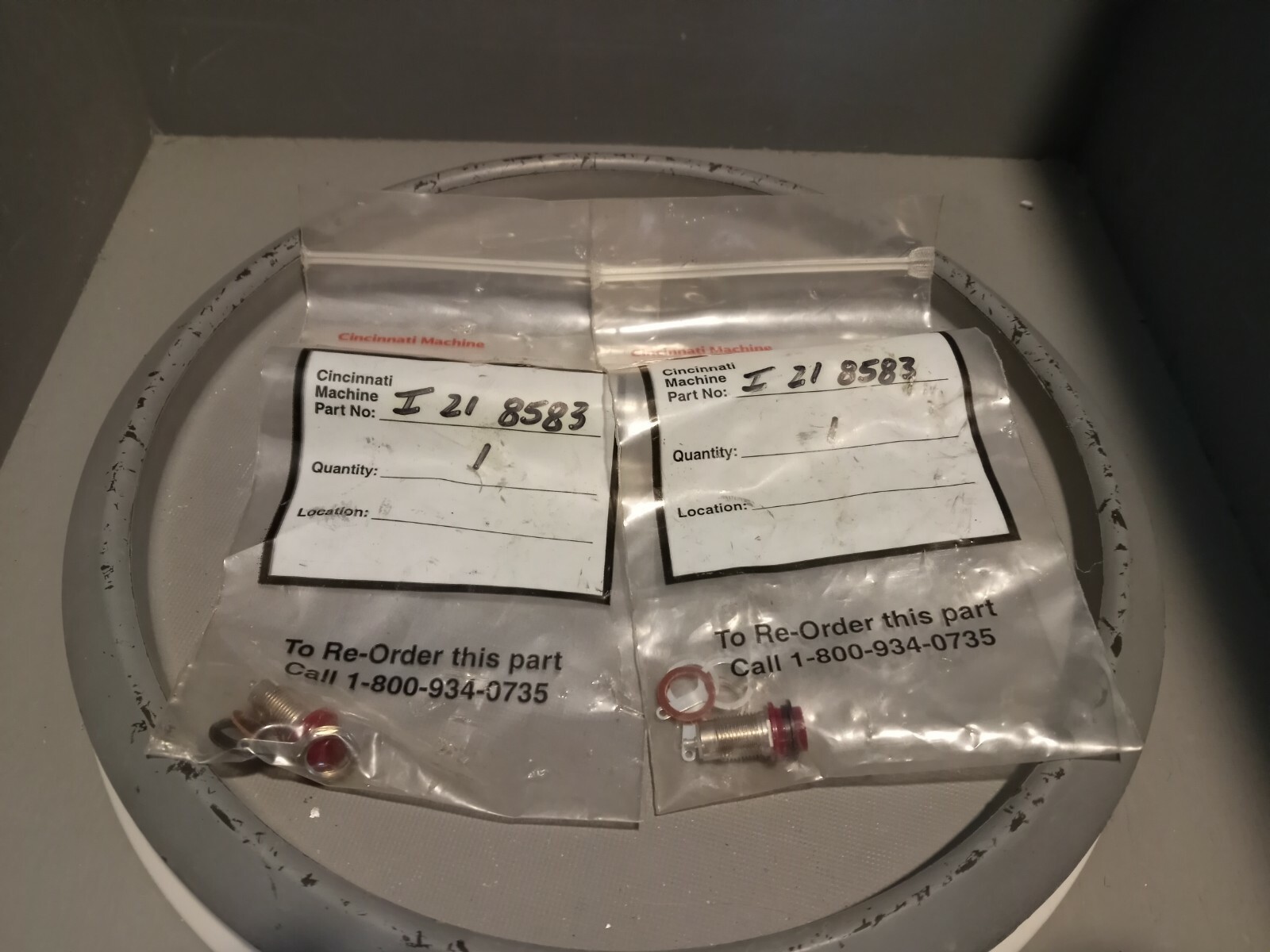 Lot of 2 Cincinnati Machine Red Indicator Light, I 21 8583