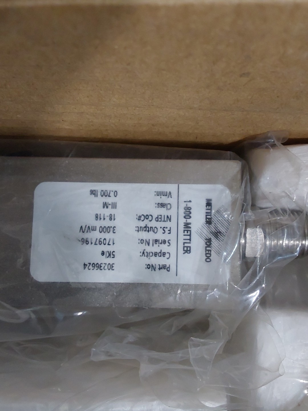 New Genuine Mettler Toledo Load Cell 5000 lbs 30236624