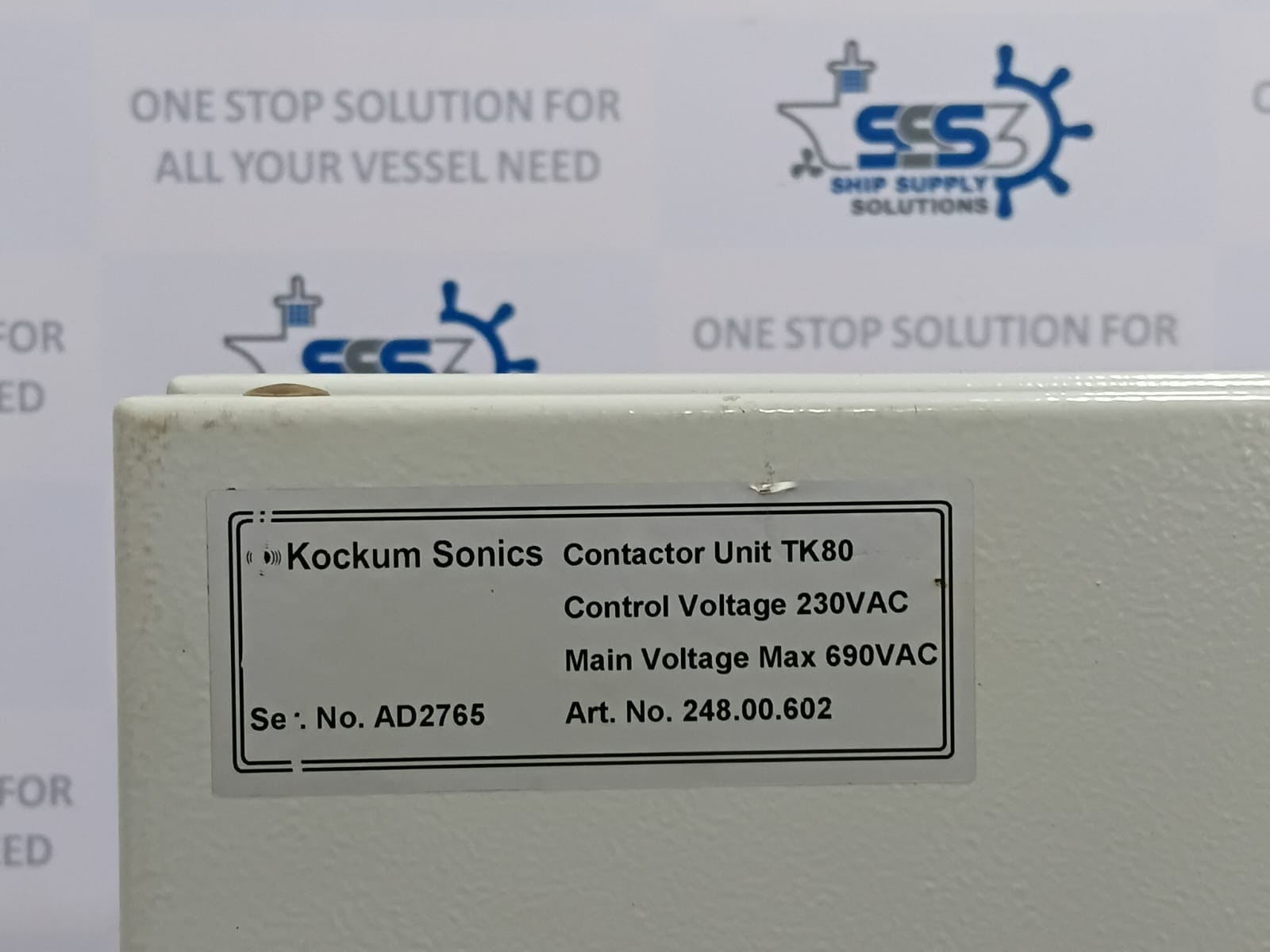 Kockum Sonics TK80 Contactor Unit Control Voltage 230VAC Main Voltage MAX 690V