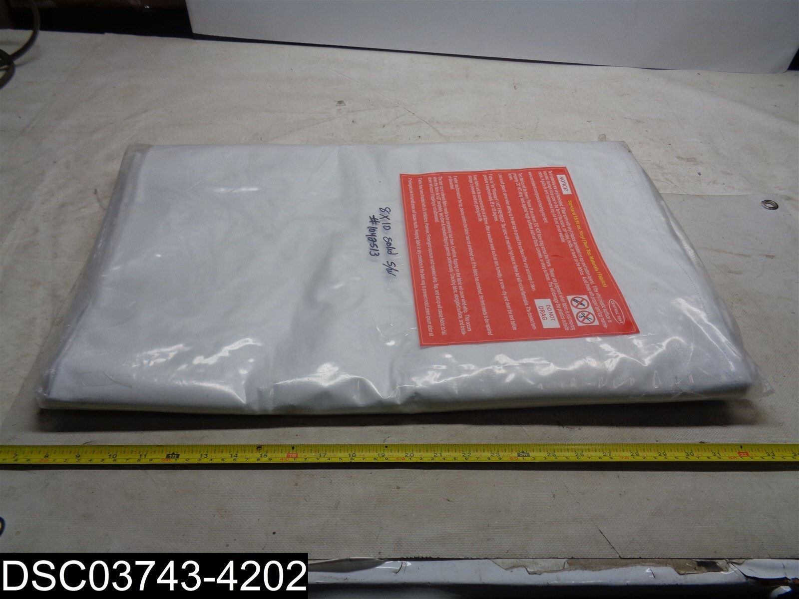 1042513 8′ X 10′ S/W Solid White 15/16 OZ Vinyl Tent Top