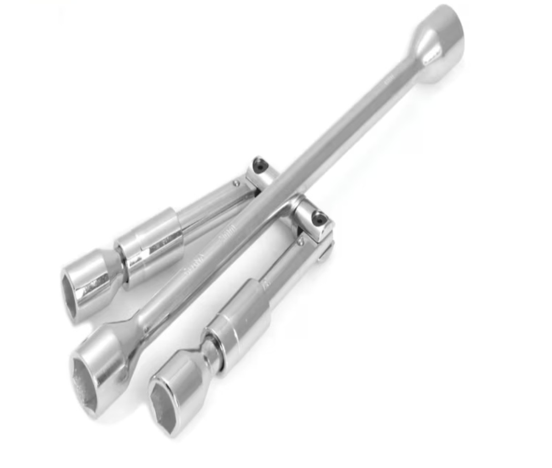 New Performance Tool W7 Silver Steel Metric & SAE 4-Way Folding Lug Wrench