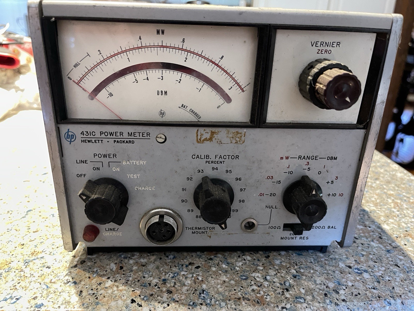 HP 431C RF Power Meter Vintage Analog Test Equipment UNTESTED For Parts