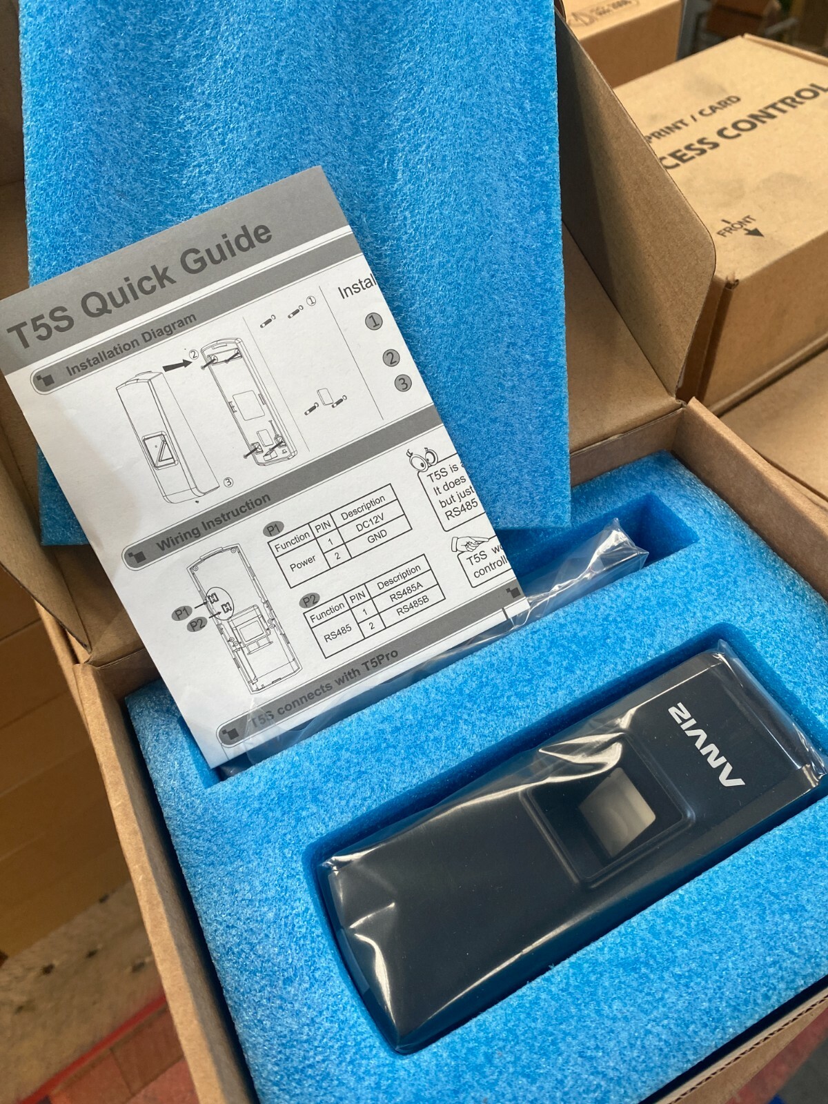 Original ANVIZ T5S Fingerprint & RFID Reader Slave Unit Biometric Access Control