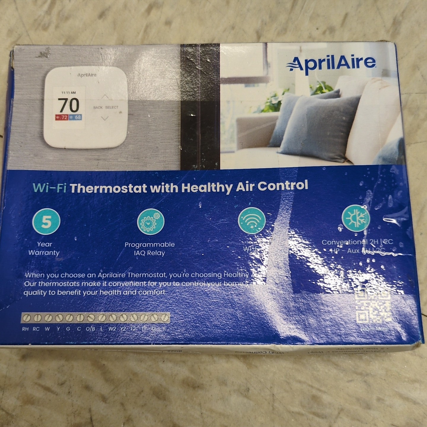 AprilAire RP-S86W MUPR Wi-Fi Thermostat Programmable 1/2″ Smart Control Energy..