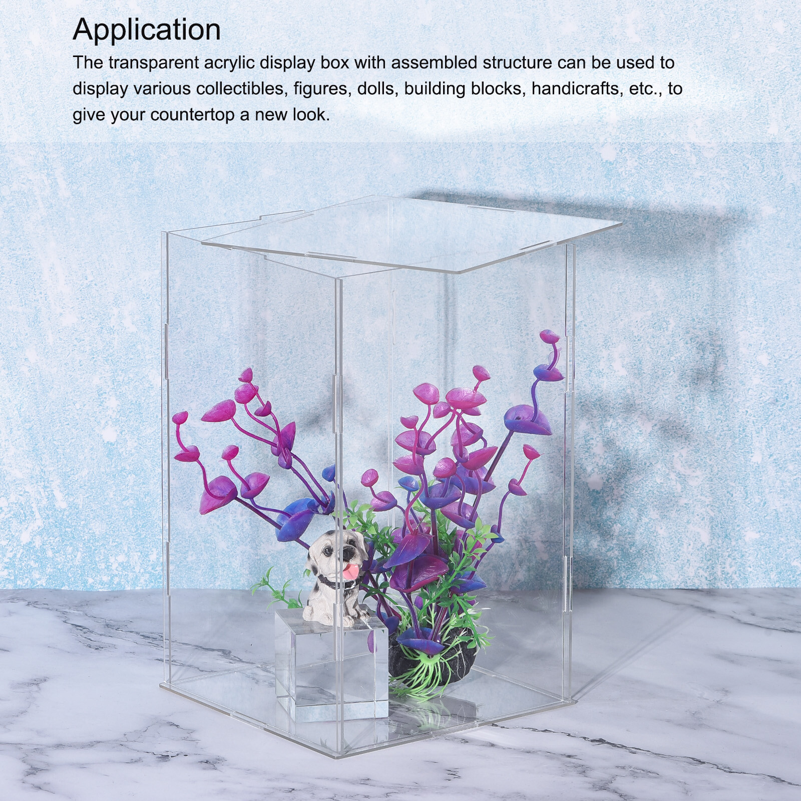 Acrylic Display Case Plastic Box Cube Storage Box Transparent 41x21x20.5cm