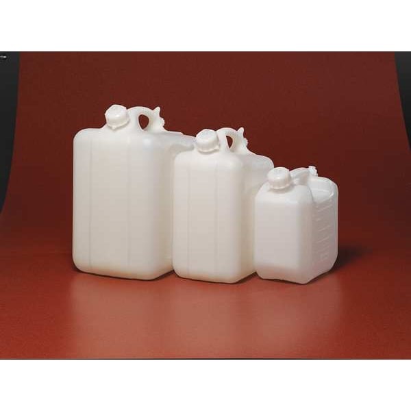 Jerrican, 5 L Capacity – Ml, 1.25 Gal Capacity – Oz, Screw On Closure, Hdpe,