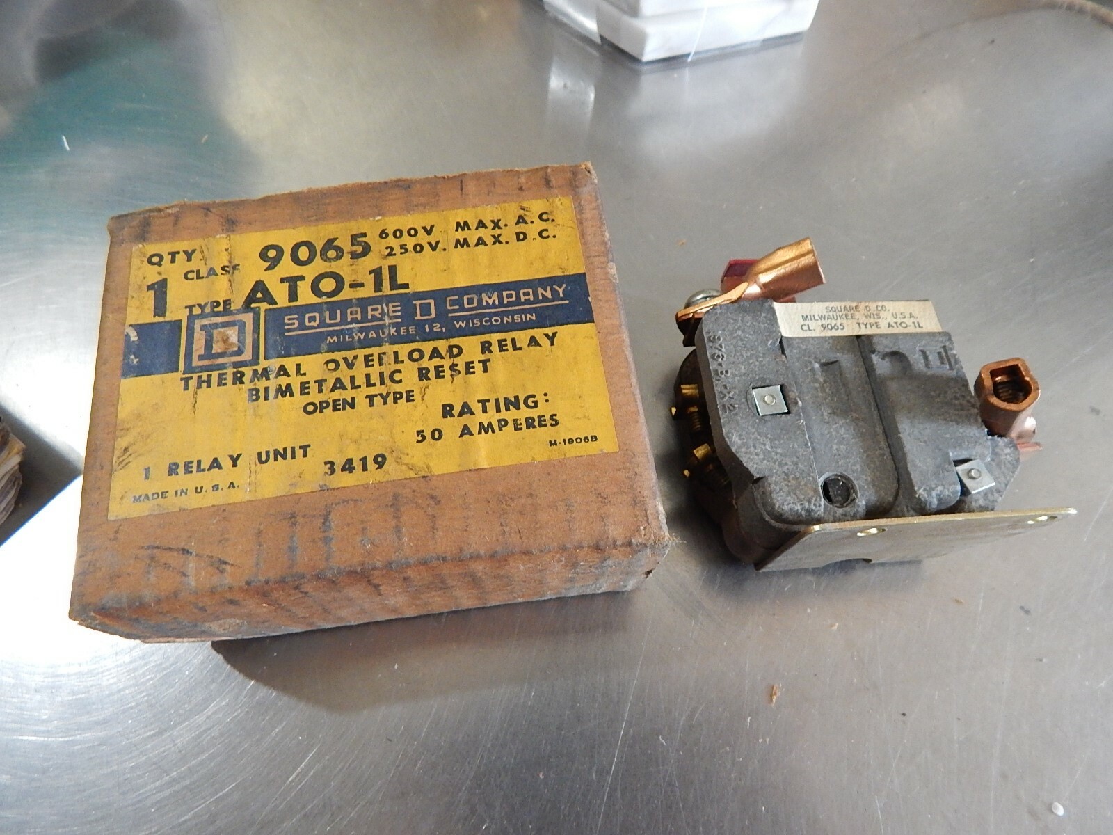 NEW Square D 9065 ATO-1L 600VAC Relay Unit 250VDC 3419 *FREE SHIPPING*