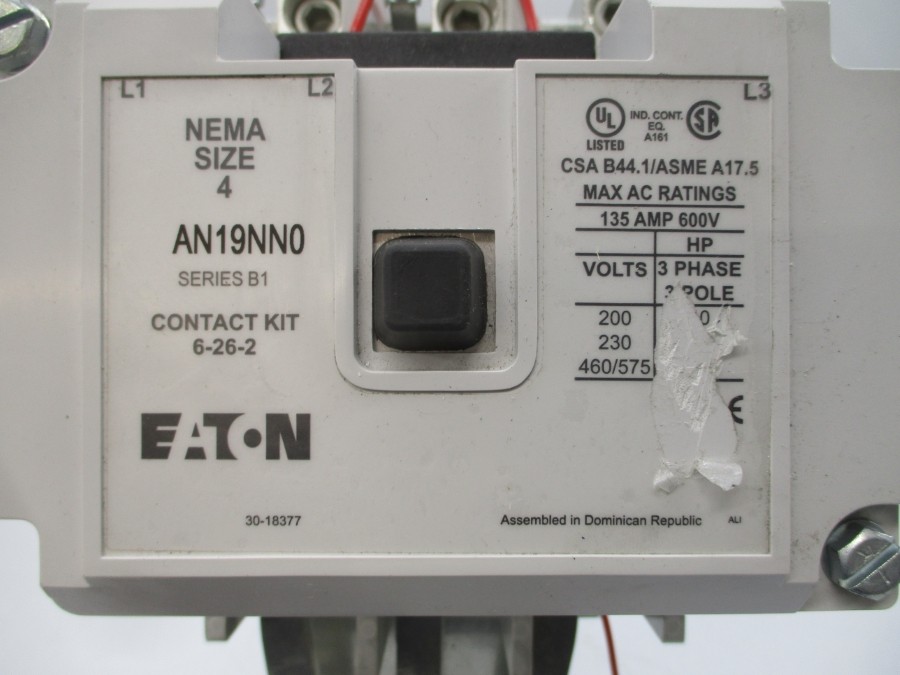 EATON AN19NN0 C440C1A140SF4 SER. B1 110/120V 135A NSNP