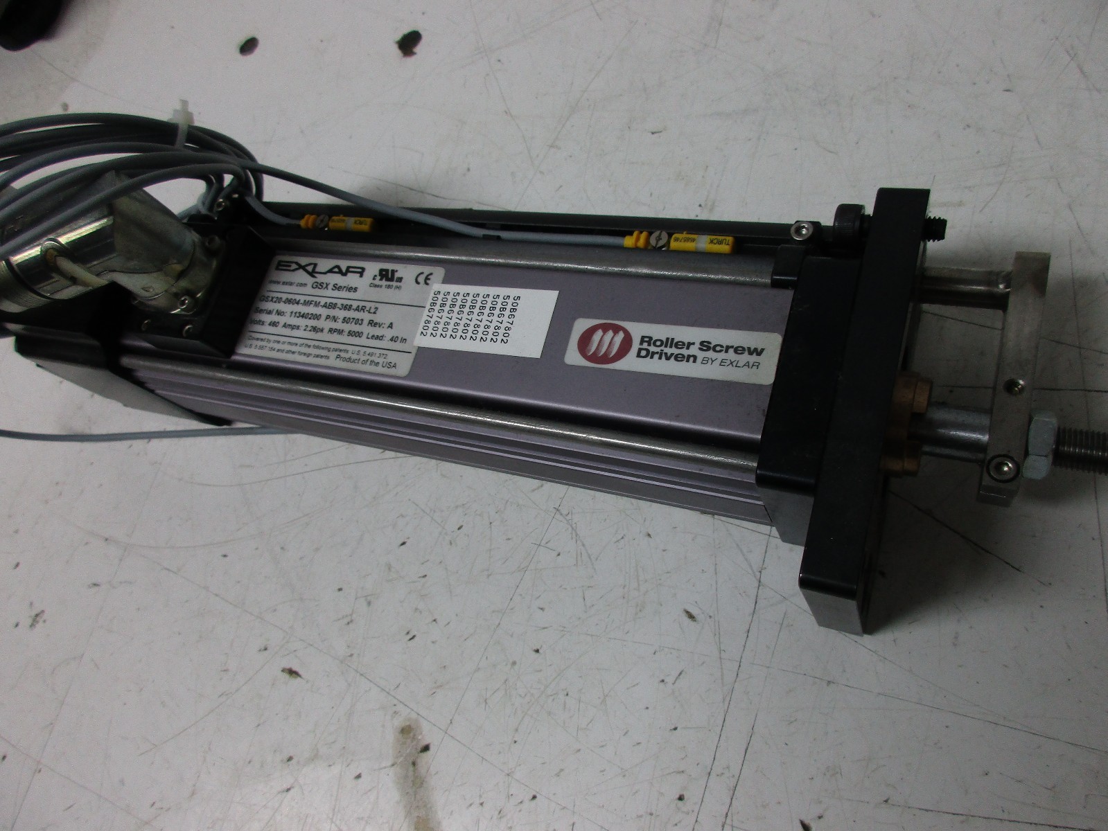 EXLAR GSX ELECTRIC LINEAR ACTUATOR GSX20-0604-MFM-AB8-368-AR-L2 50703