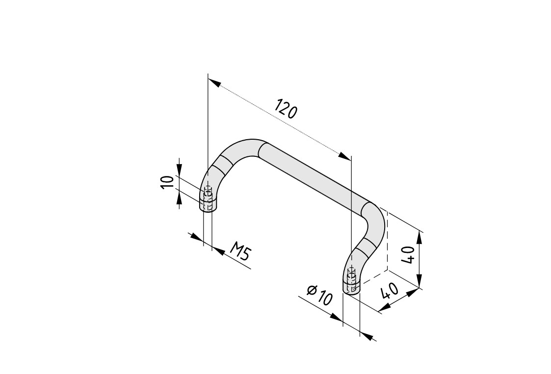 ITEM 0.0.416.87 Aluminum Handle – Pack of 5 NEW