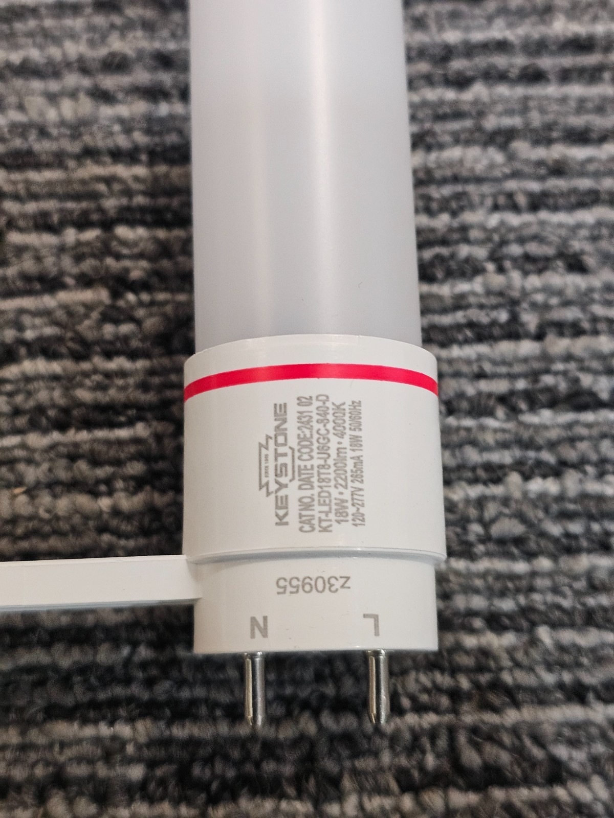 Keystone KT-LED18T8-U6GC 6-In Direct Drive U-Bend T8 LED Lamp 18W 4000K