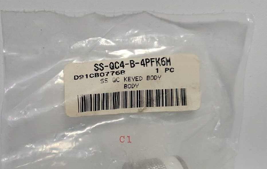 GENUINE Swagelok SS-QC4-B-4PFK6M Quick Connect Keyed Body FREE SHIPPING
