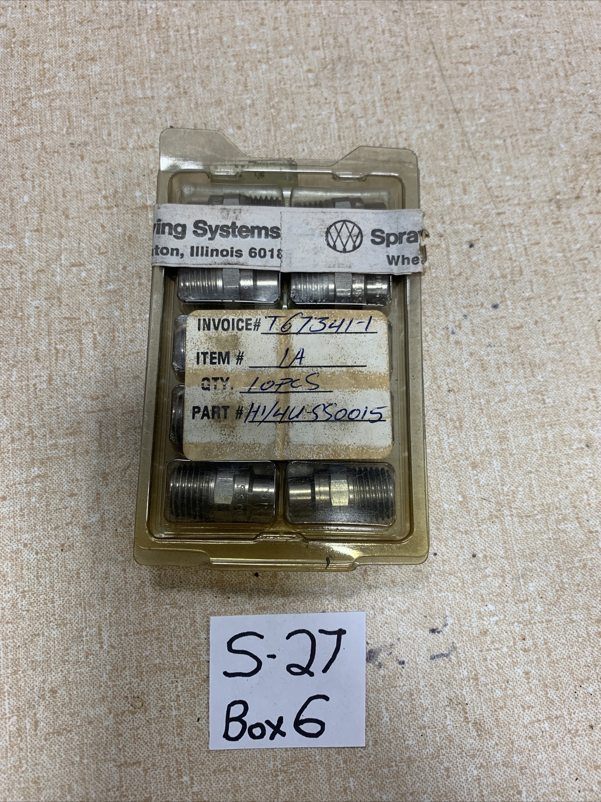 SPRAYING SYSTEMS CO. H1/4U-SS0015 – PACK OF 10 NEW