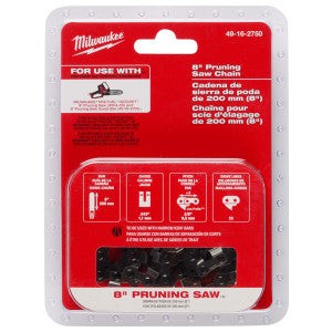 Milwaukee 49-16-2750 8″ Pruning Saw Chain, Steel, Replacement Chain