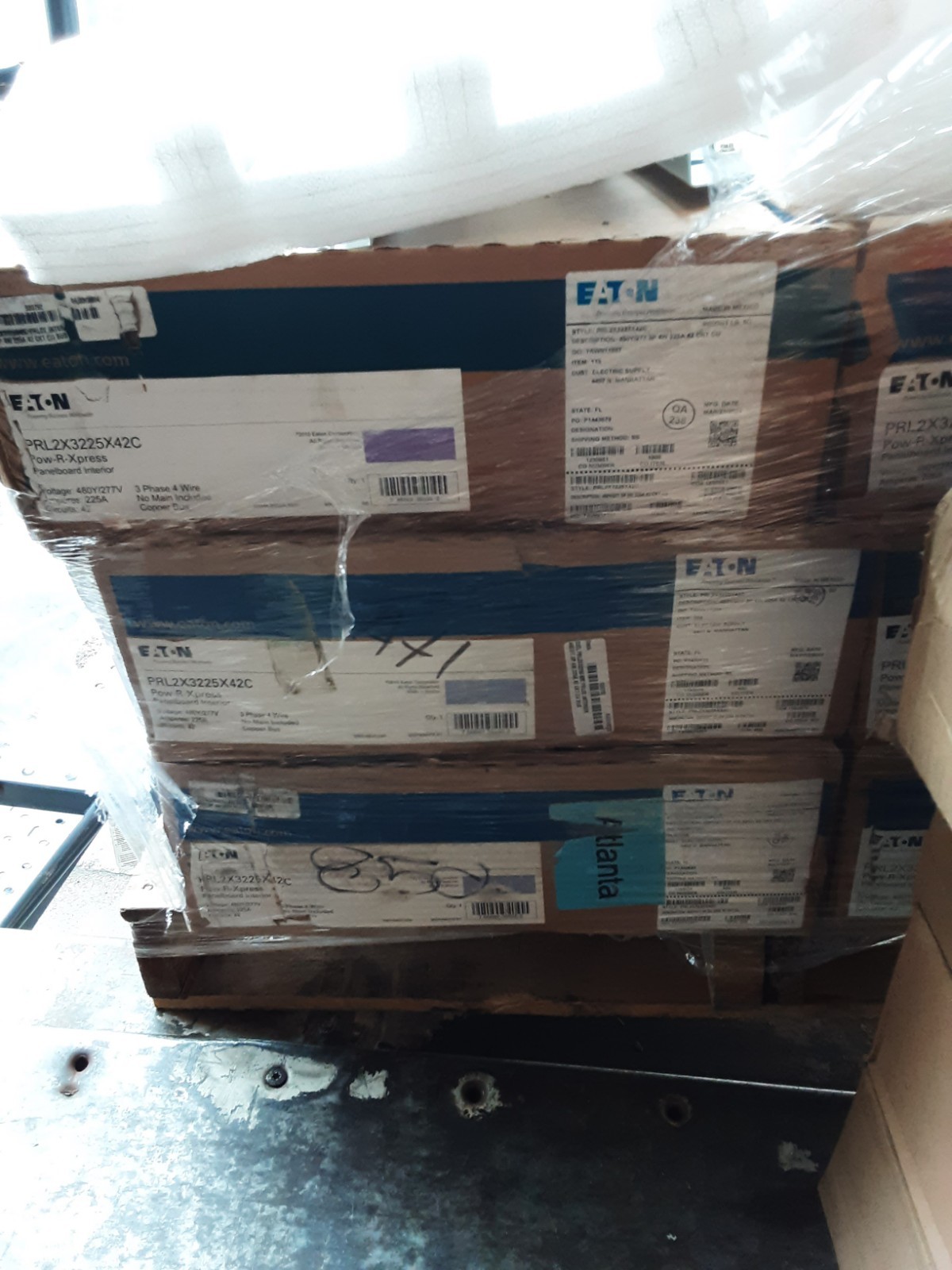 Eaton PRL2X3225X42C Interior 480/277 3P 4W 225A 42 CKT CU BUS New Out Of Box