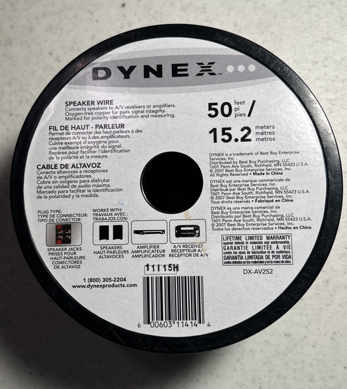 New Dynex 18 Gauge Speaker Wire Audio 50 feet ft DX-AV252