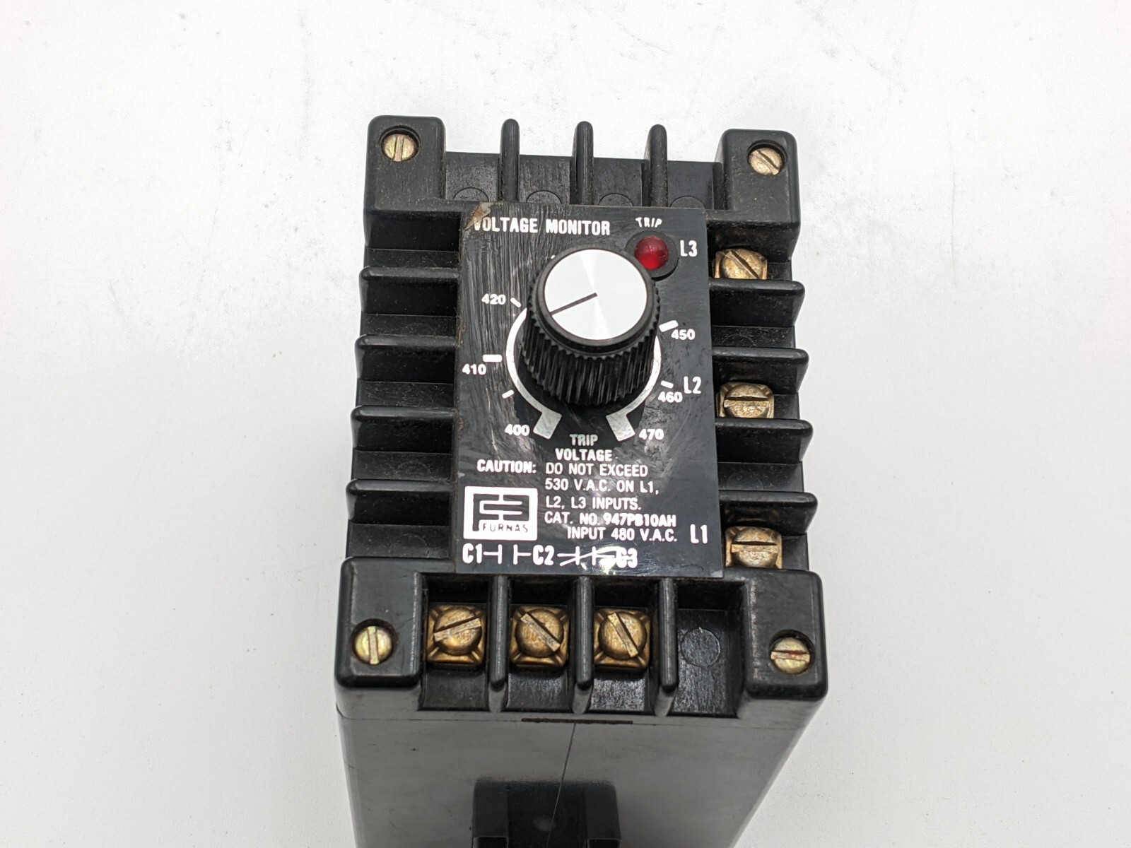 Furnas 947PB10AH Voltage Monitor 400-470 Volt Adjustable 3.75-15 Amp Bolt On