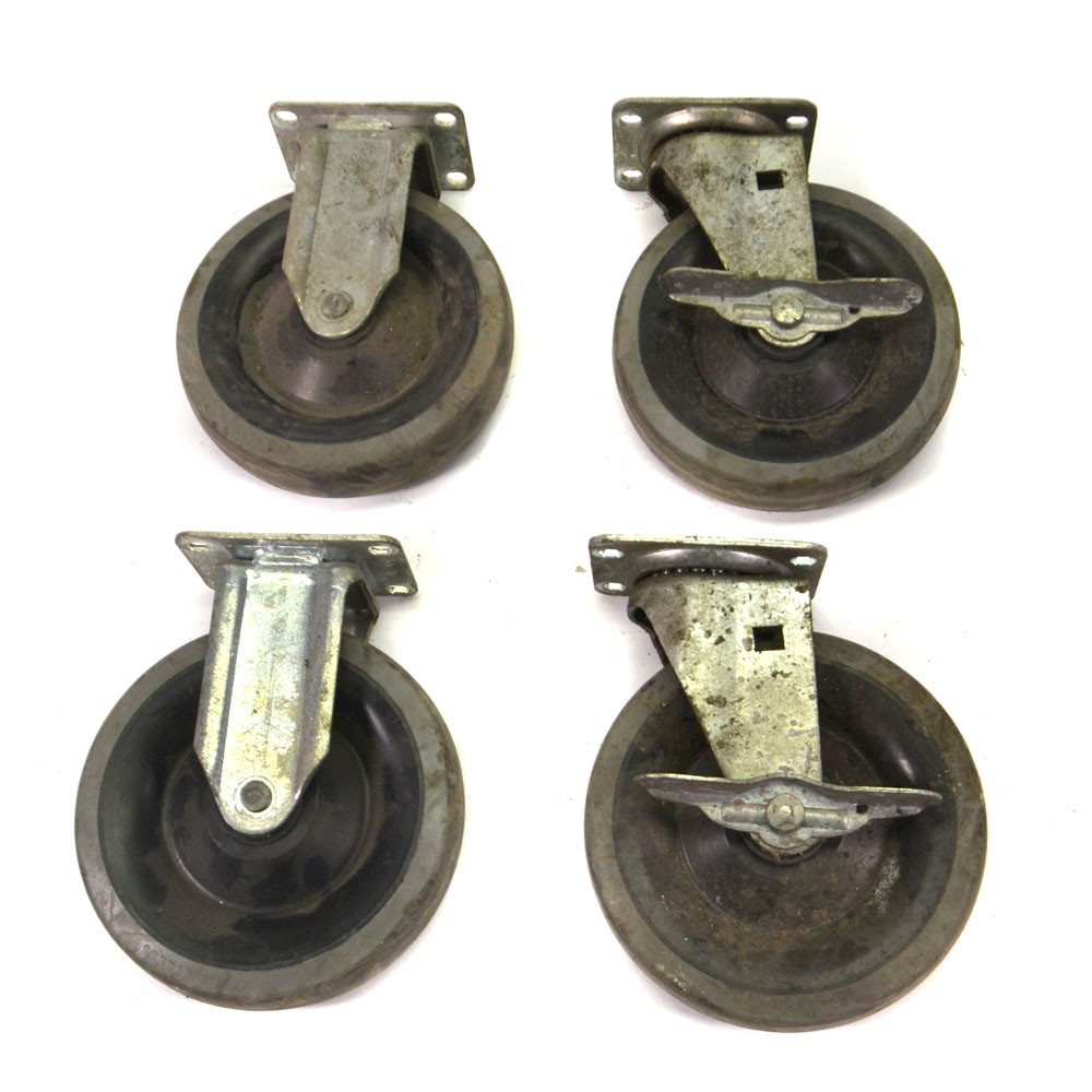 (Lot of 4) Faultless 400-6 Swivel Locking and Two Fixed 6″ x 1.25″ Caster Wheels
