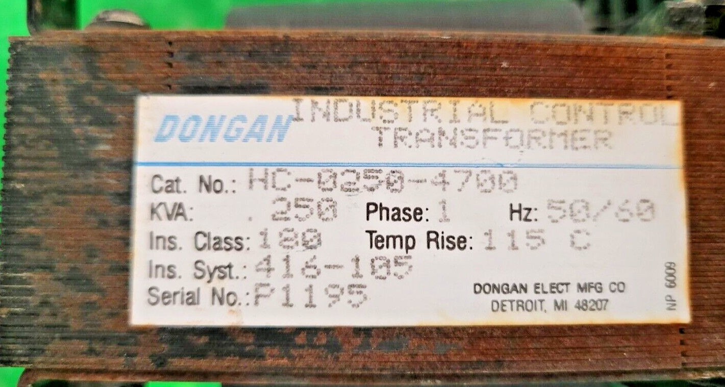 🟠DONGAN HC-0250-4700 IND CONTROL TRANSFORMER PESSCO IS OFFERING 1 G020825-3 🗽