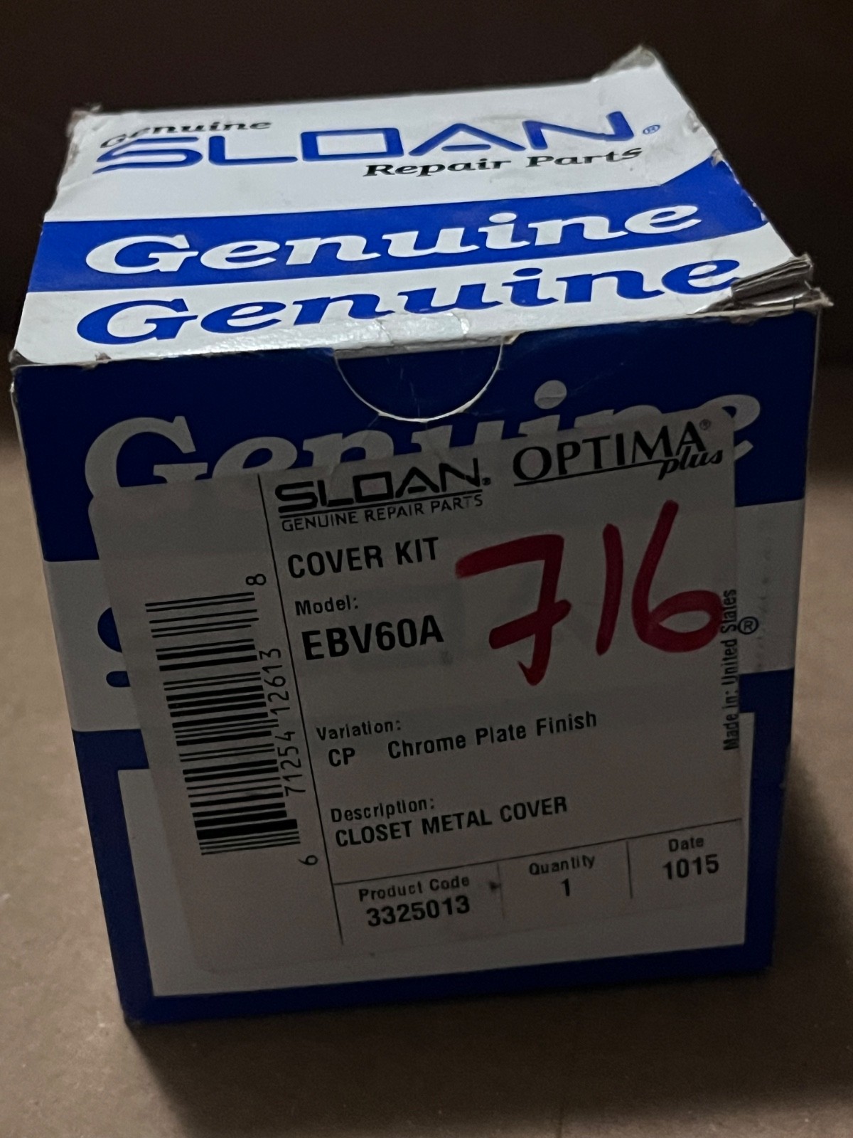 New SLOAN OPTIMA EBV60A CHROME COVER KIT SLOAN 3325013 SLOAN EBV60A