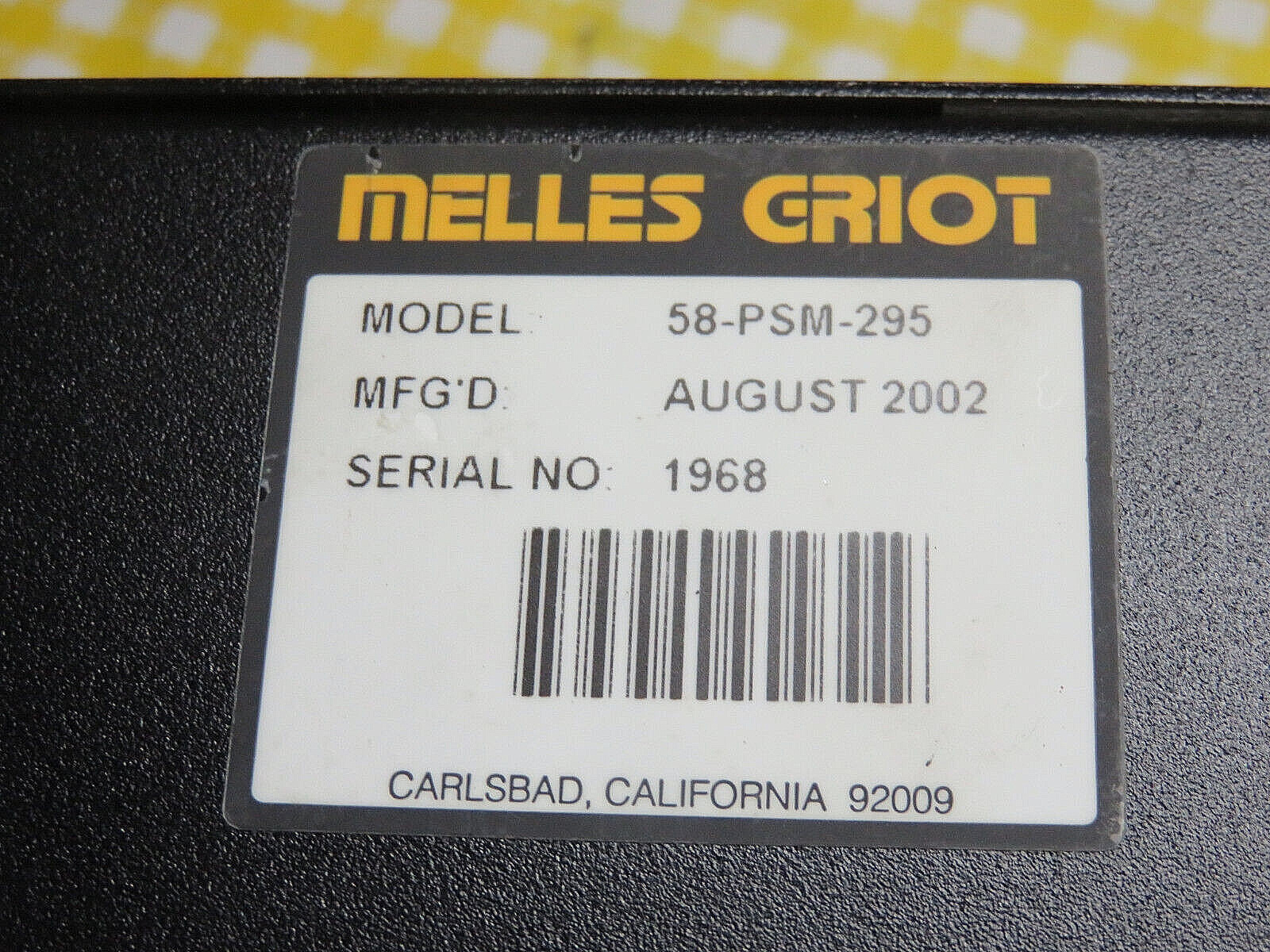 Melles Griot Model 58-PSM-295 DPSS Controller+DEFECTIVE DPSS Laser Head #1-READ