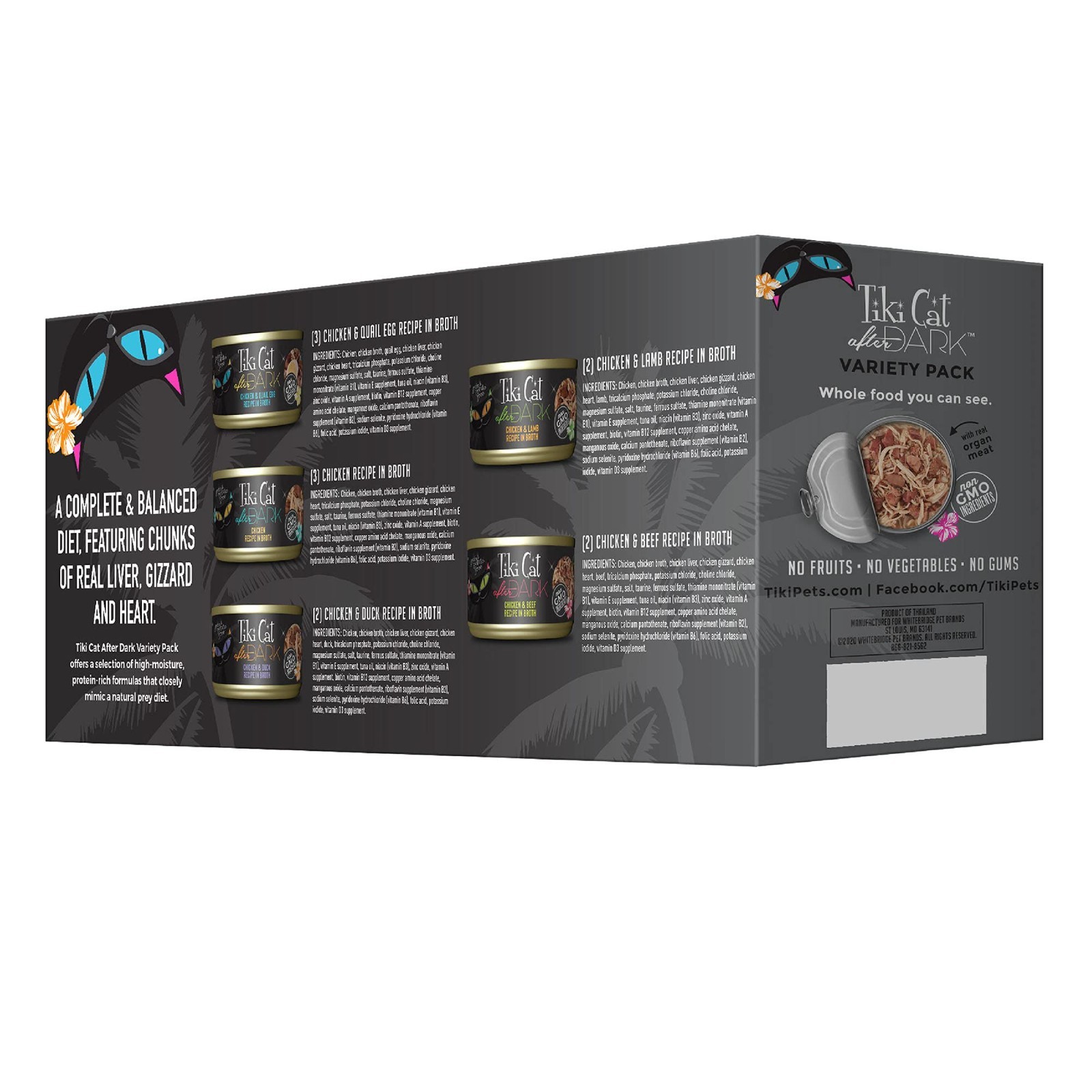 2 PACK Tiki Cat After Dark Wet Cat Food, Variety Pack, 2.8 oz. Cans (12 Count)