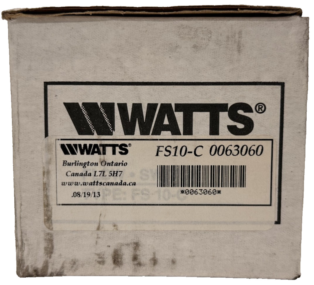NEW WATTS FS10-C FLOW SWITCH REGULATOR FS10C