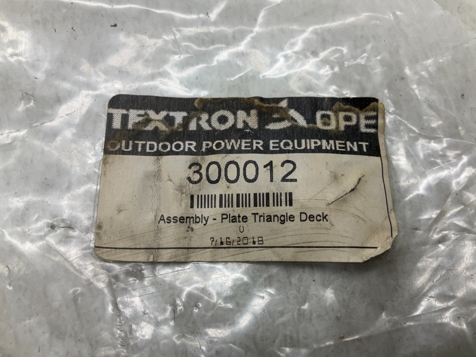 Textron 300012 Plate Triangle Deck Assembly New (TSC)
