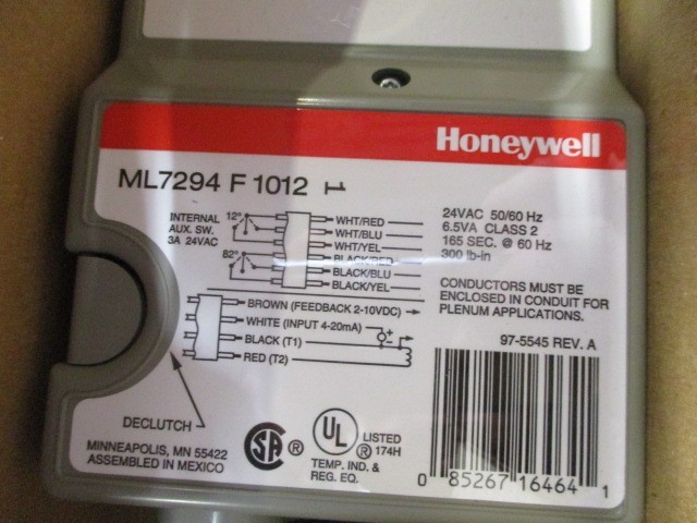 Honeywell ML7294F1012 Non-Spring Actuator Modulating 300 lb-in 24VAC *NEW*