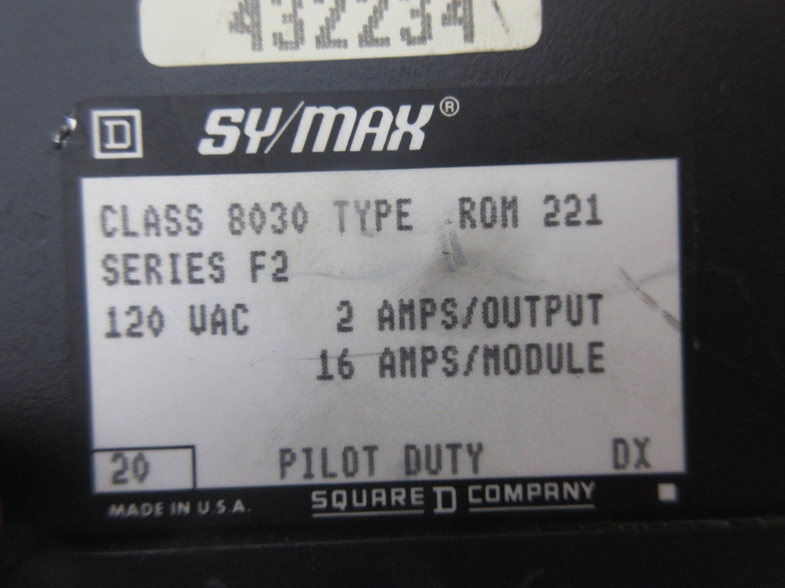 SQUARE D SY/MAX POWER SUPPLY CLASS 8030 ROM 221 F2