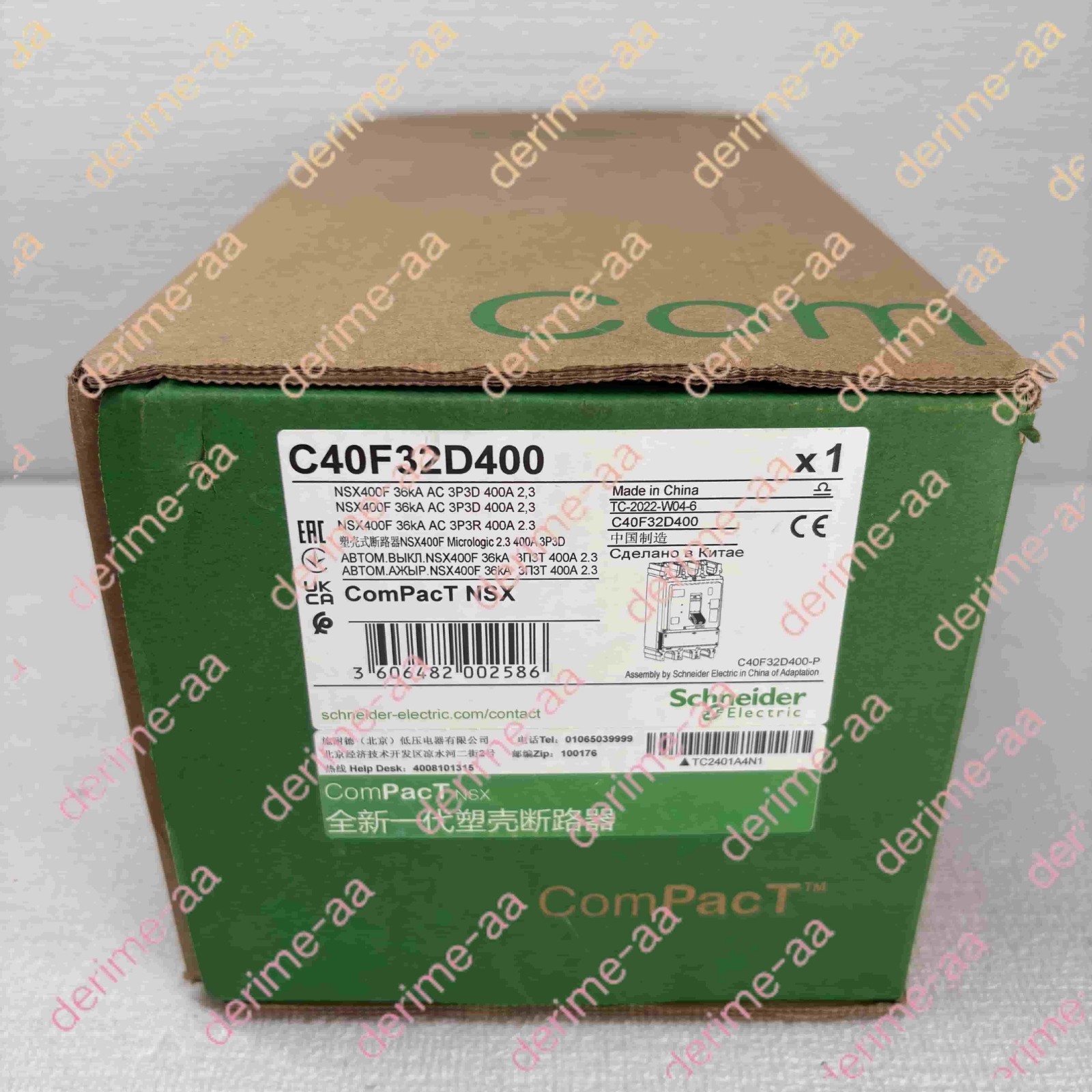 Schneider C40F32D400 NSX400F 3P 400A Molded Case Circuit Breaker (MCCB)#1pcs new