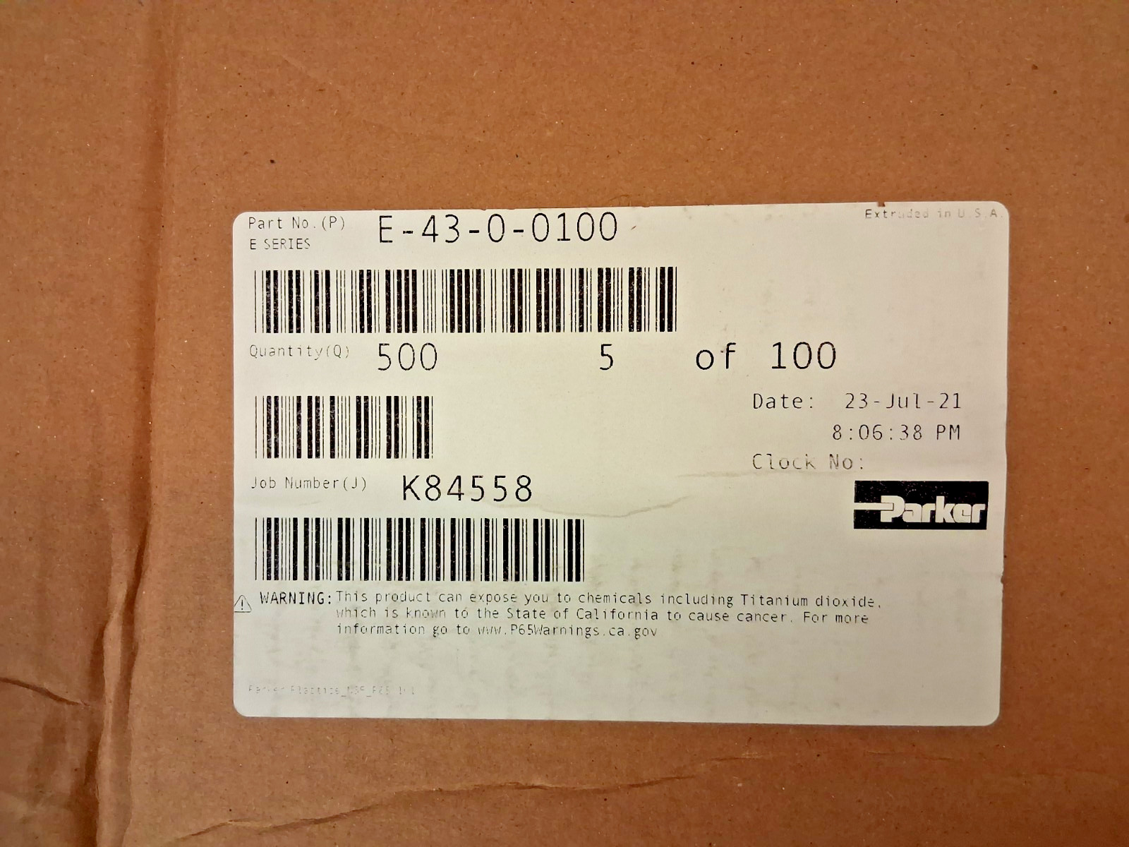 Parker Polyethylene Tube 5PK 11/64″ ID x 1/4″ OD 1ft Long E-43-O-0100